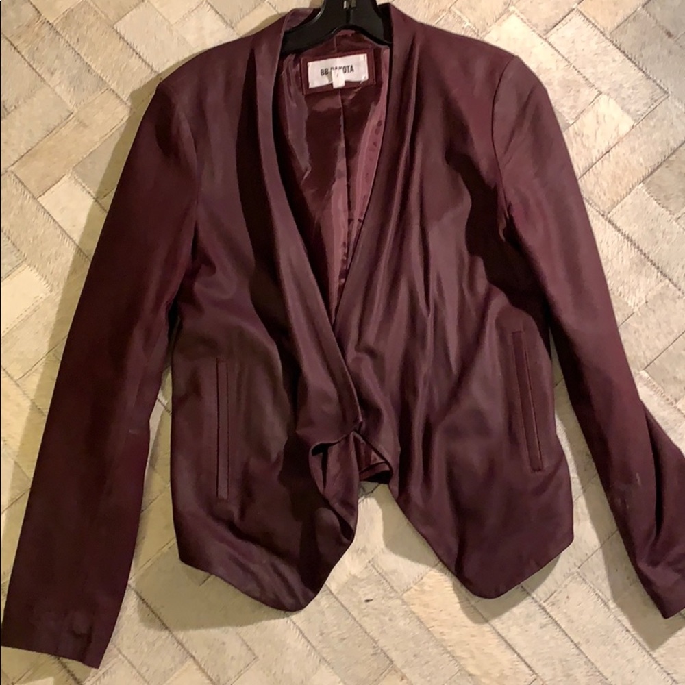 BB Dakota Maroon/Wine Leather Jacket Size S